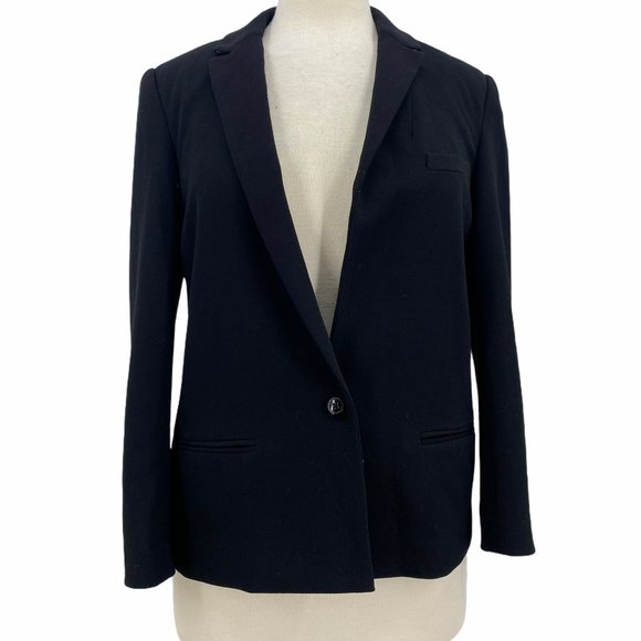 Maison Scotch Jackets & Blazers - Maison Scotch Women's Black Lined Button Front Lon